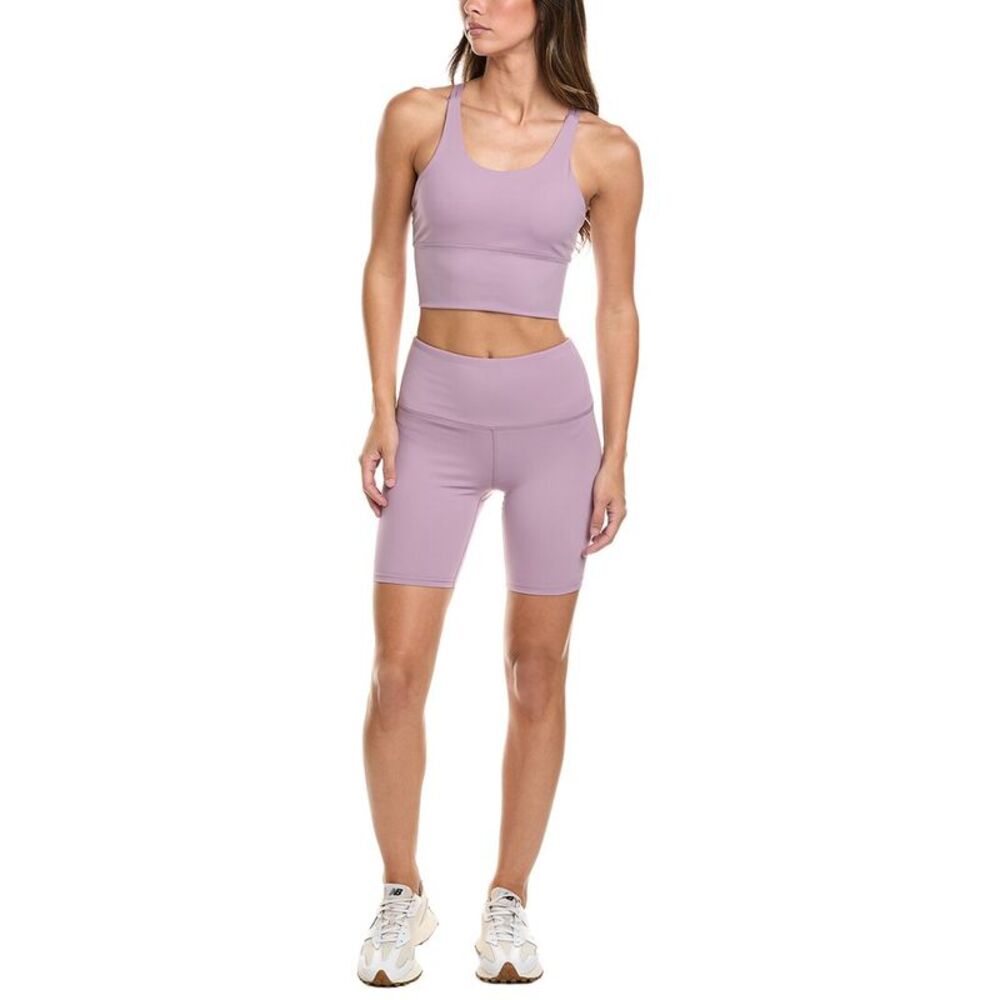 Marion Womens  2Pc 7In Double Strap Biker Short Set, Purple